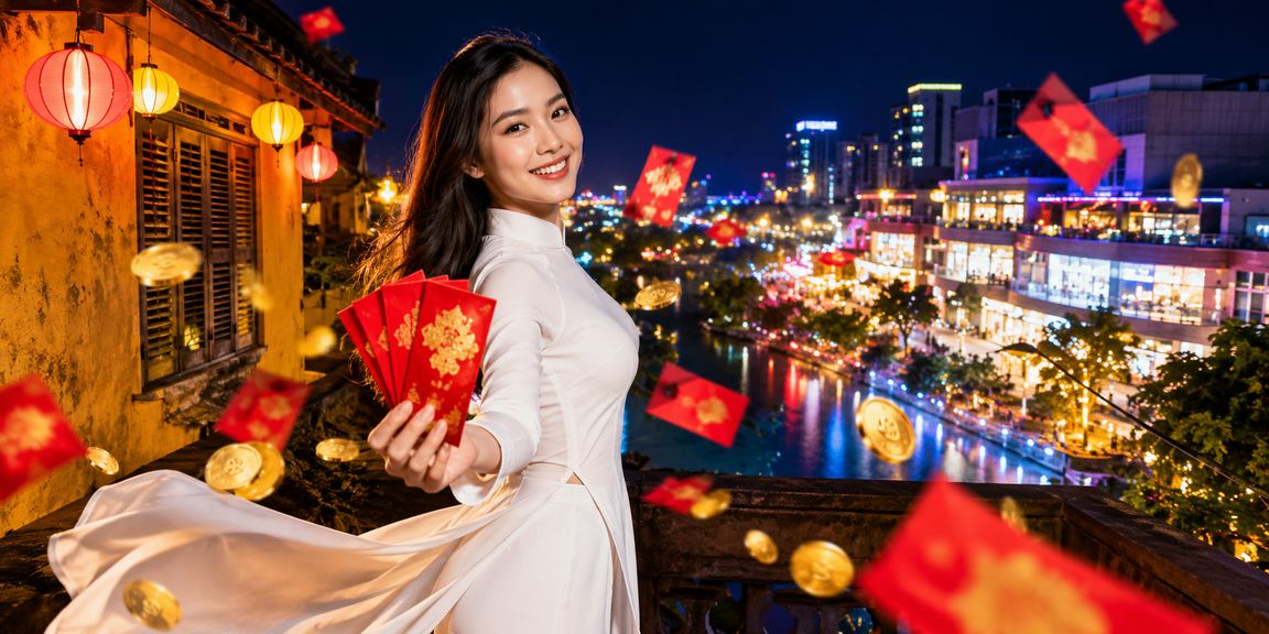 Phong bao đỏ và áo dài tại Hội An – khuyến mãi trò chơi mới trên xs30