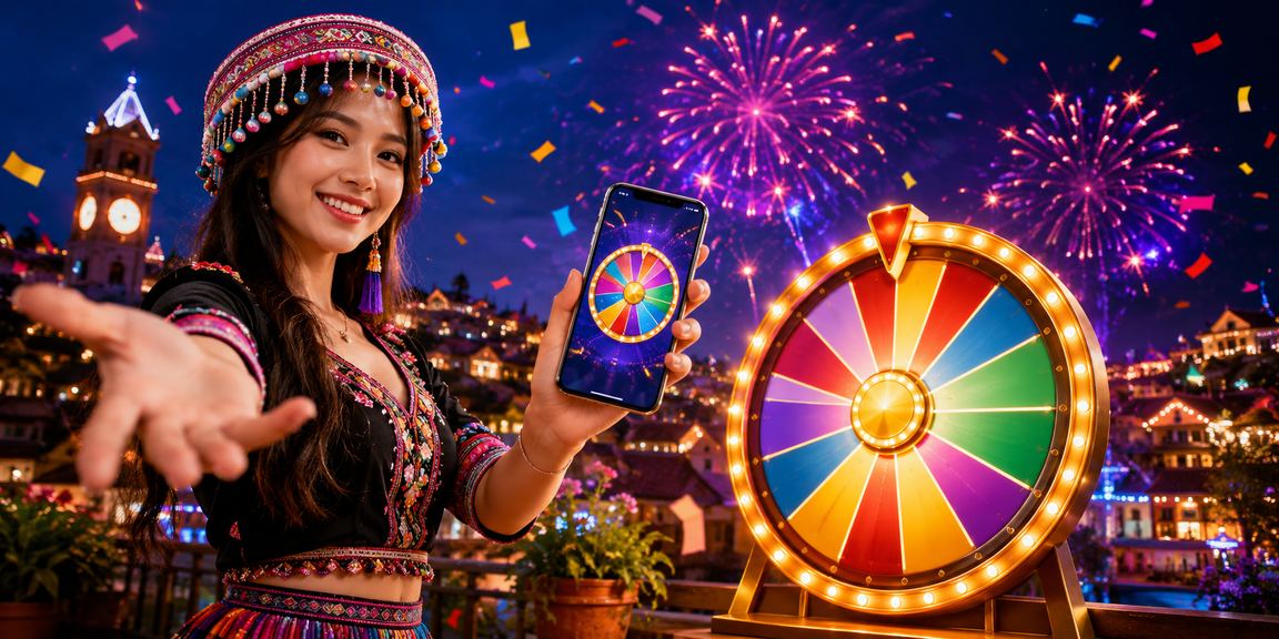 Người chơi trải nghiệm roulette trực tuyến tại lễ hội Sa Pa, Việt Nam